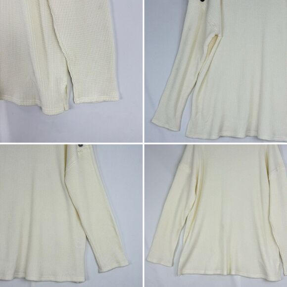 Ninety Clothing Co XL Ivory Knit Sweater Relaxed With Button Accents - Picture 7 of 16